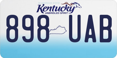 KY license plate 898UAB