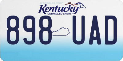 KY license plate 898UAD