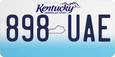 KY license plate 898UAE