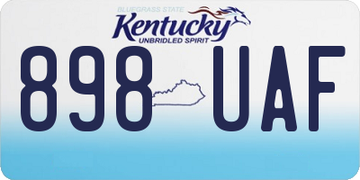 KY license plate 898UAF