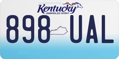 KY license plate 898UAL