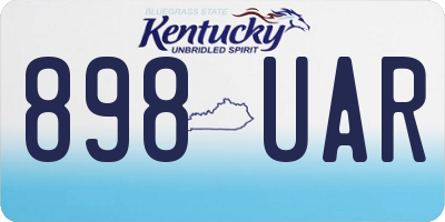 KY license plate 898UAR
