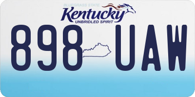 KY license plate 898UAW