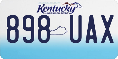 KY license plate 898UAX