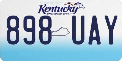 KY license plate 898UAY