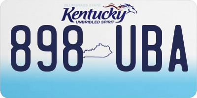KY license plate 898UBA