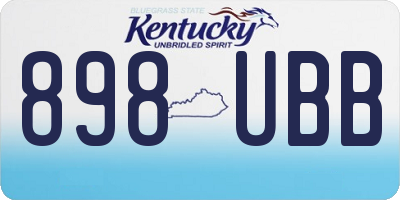 KY license plate 898UBB