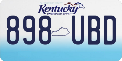 KY license plate 898UBD
