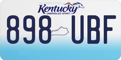 KY license plate 898UBF