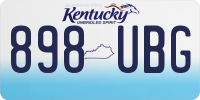 KY license plate 898UBG