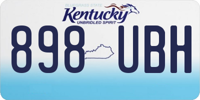 KY license plate 898UBH
