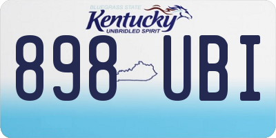 KY license plate 898UBI
