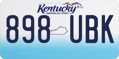 KY license plate 898UBK
