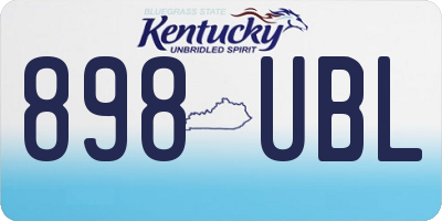KY license plate 898UBL