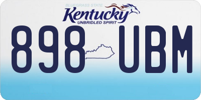KY license plate 898UBM