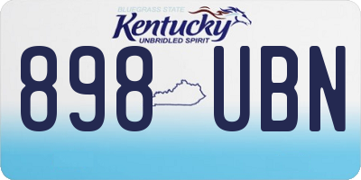 KY license plate 898UBN