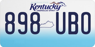 KY license plate 898UBO