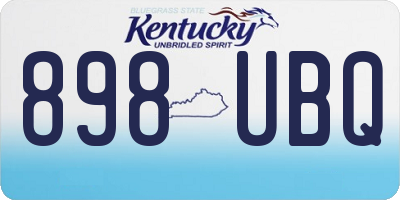 KY license plate 898UBQ