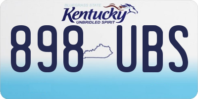 KY license plate 898UBS