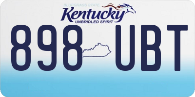 KY license plate 898UBT