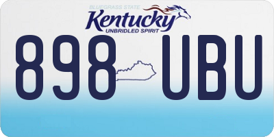 KY license plate 898UBU