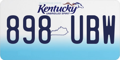 KY license plate 898UBW