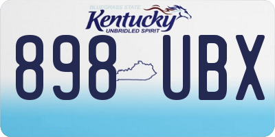KY license plate 898UBX
