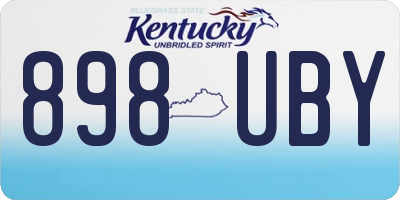 KY license plate 898UBY