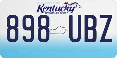 KY license plate 898UBZ