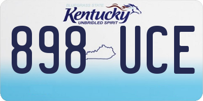 KY license plate 898UCE