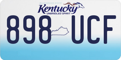 KY license plate 898UCF