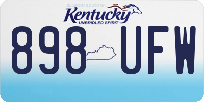 KY license plate 898UFW