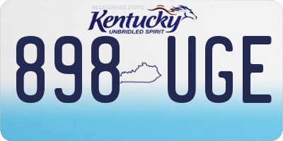 KY license plate 898UGE