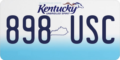 KY license plate 898USC