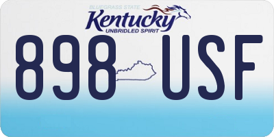 KY license plate 898USF
