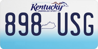 KY license plate 898USG