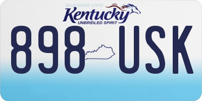 KY license plate 898USK