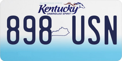KY license plate 898USN