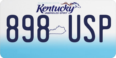 KY license plate 898USP