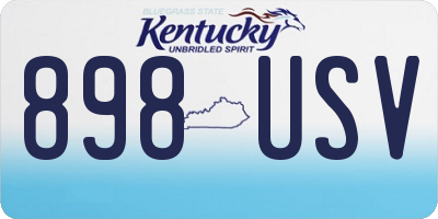 KY license plate 898USV