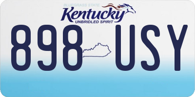KY license plate 898USY