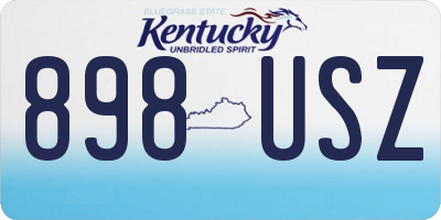 KY license plate 898USZ