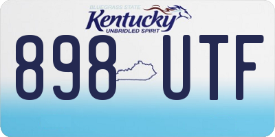 KY license plate 898UTF