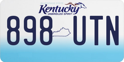 KY license plate 898UTN