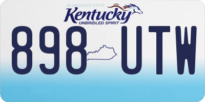 KY license plate 898UTW