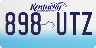 KY license plate 898UTZ