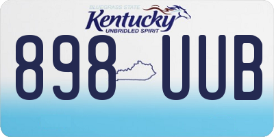 KY license plate 898UUB