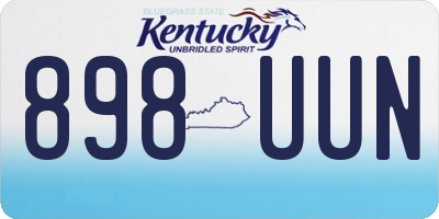 KY license plate 898UUN