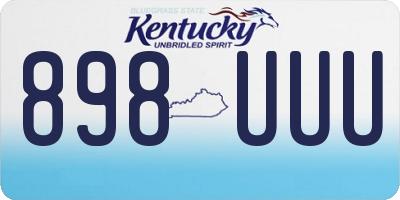 KY license plate 898UUU
