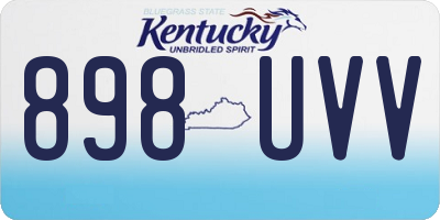 KY license plate 898UVV